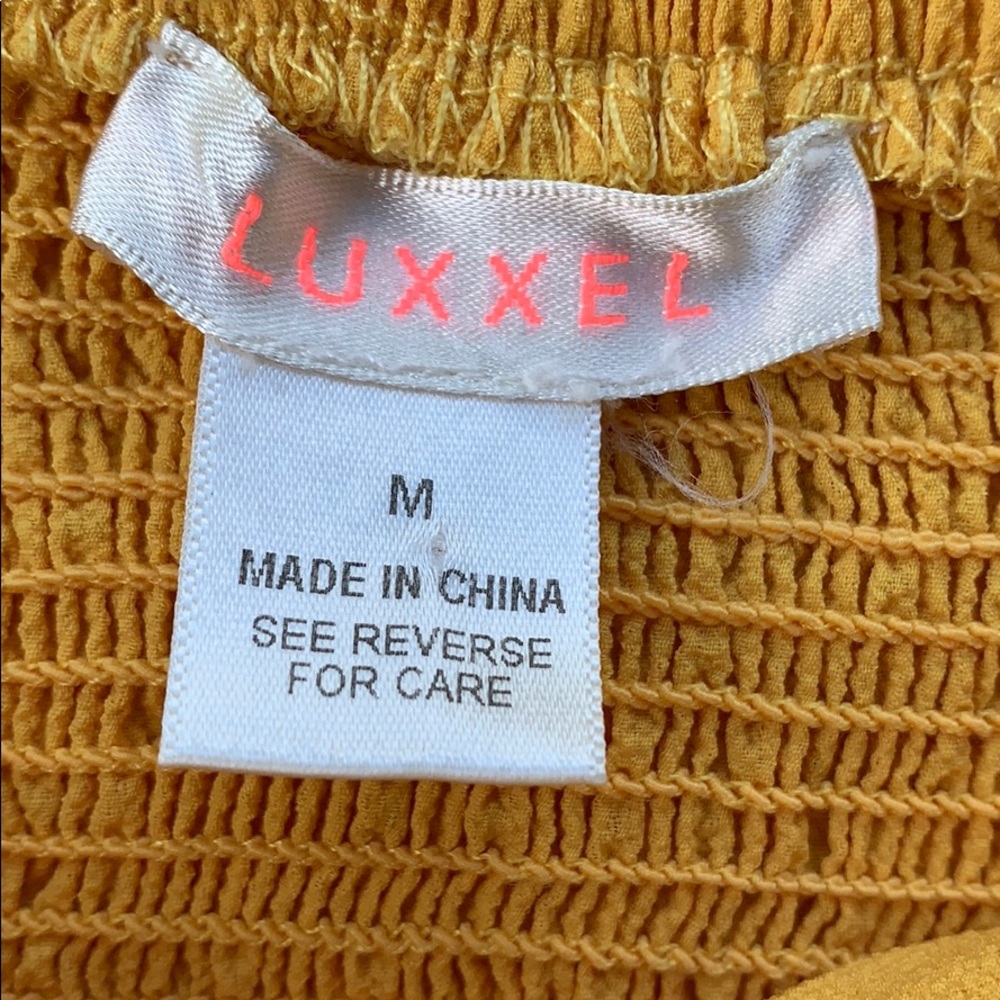 LUXXEL Yellow 2 Piece Halter Top High Waist Pants - Picture 10 of 16